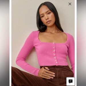 Reformation Idina Cashmere Cropped Cardigan